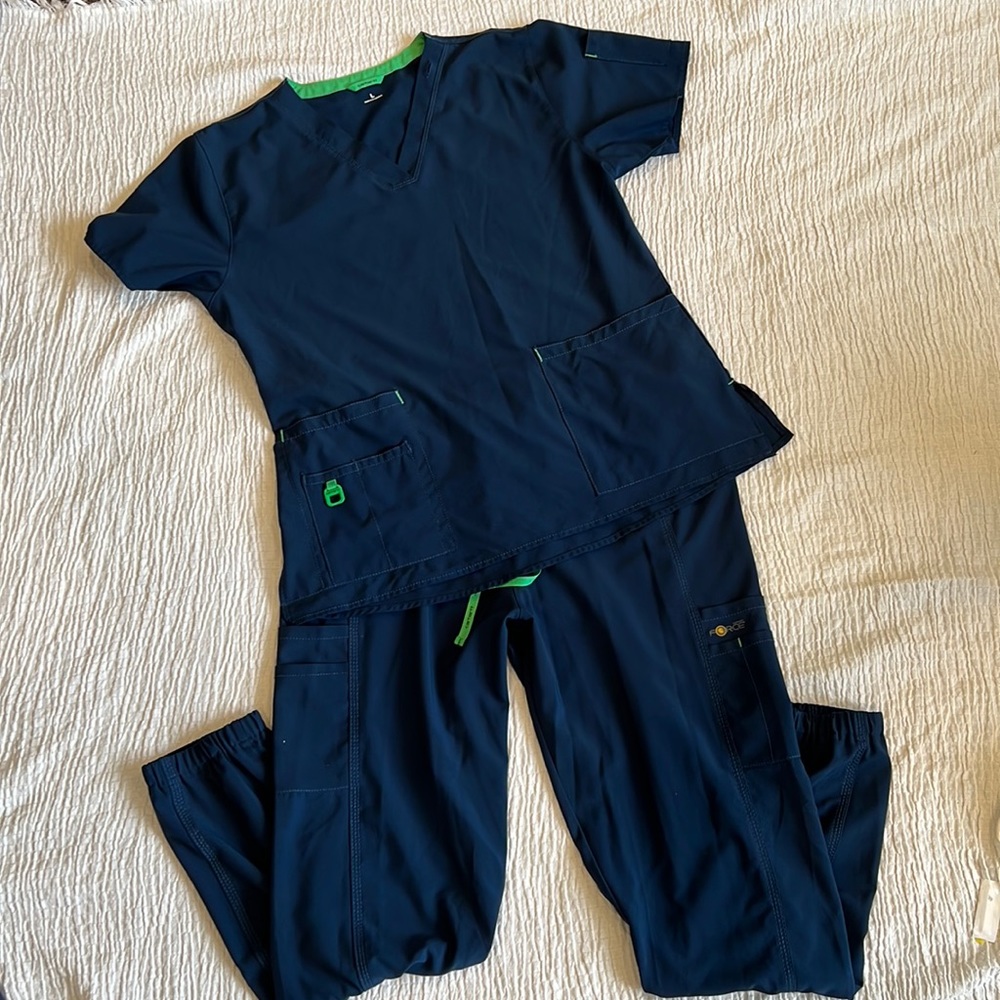 Carhartt force modern fit scrubs top bottom set L EUC